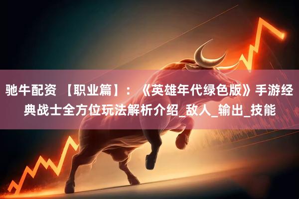 驰牛配资 【职业篇】：《英雄年代绿色版》手游经典战士全方位玩法解析介绍_敌人_输出_技能